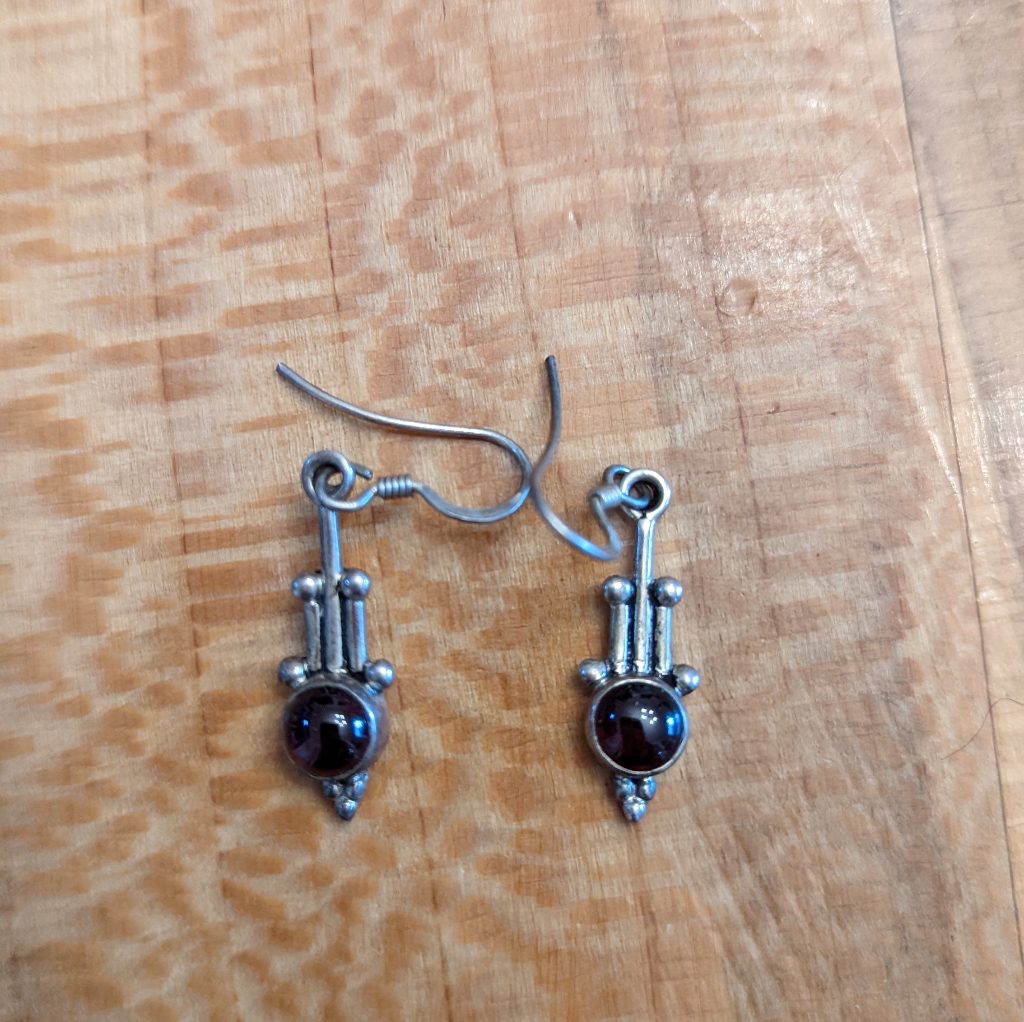 Sterling Silver Ruby Earrings